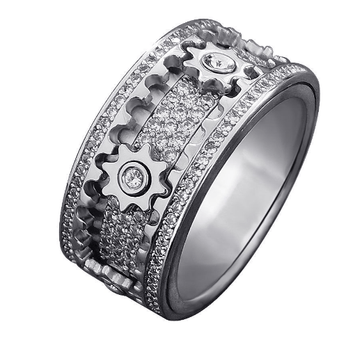 Handmade Diamond Ornate Geometric 3D Band Ring