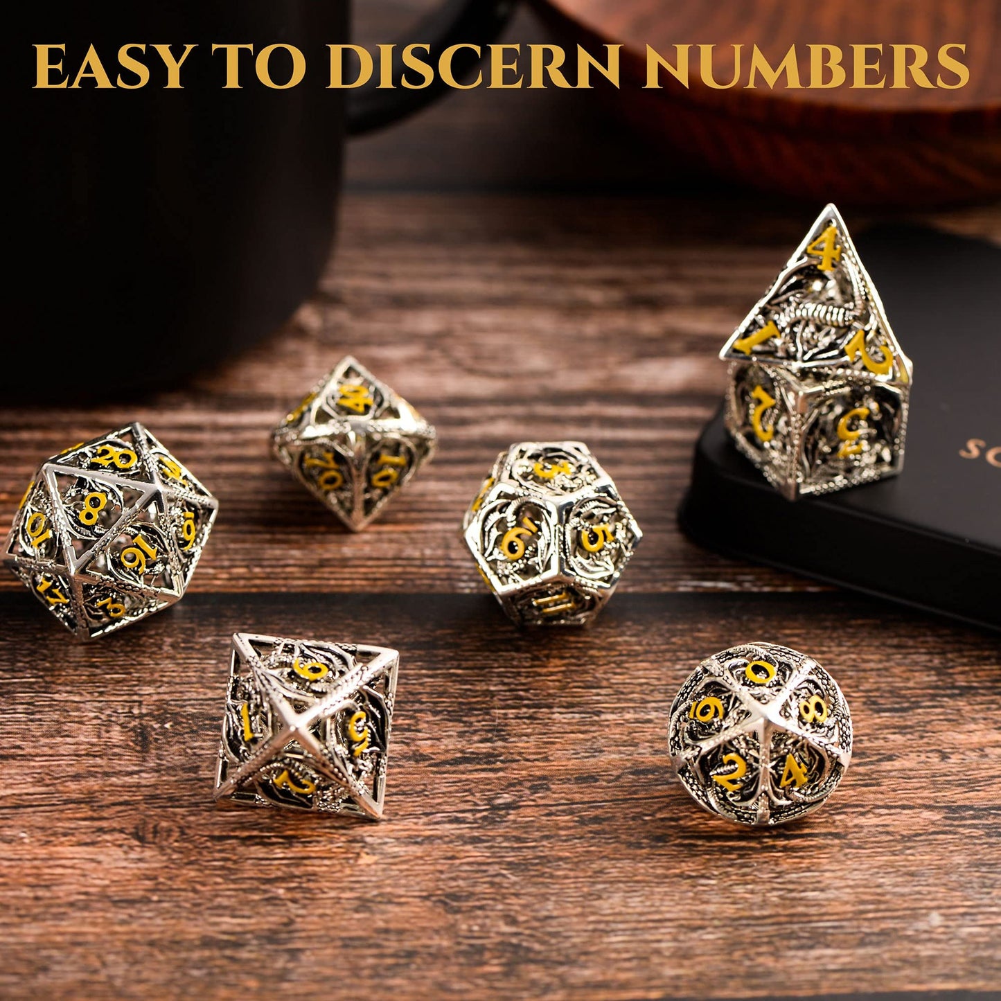 Hollow Metal Dragon Shaped Carving Dice Set🐲BUY 2 FREE SHIPPING