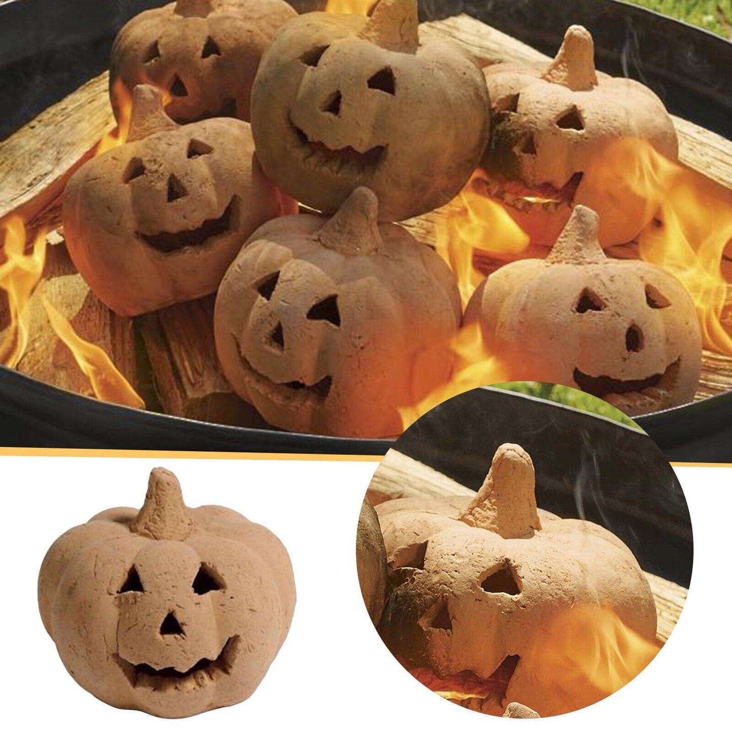 Stoneware Fire Pumpkins