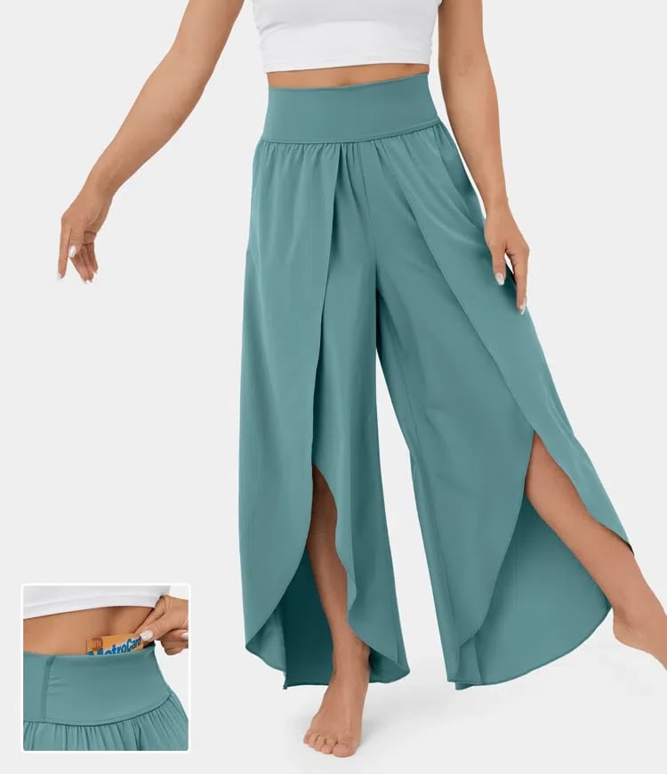 🔥High Waisted Split Wide Leg Quick Dry Casual Pants🎉