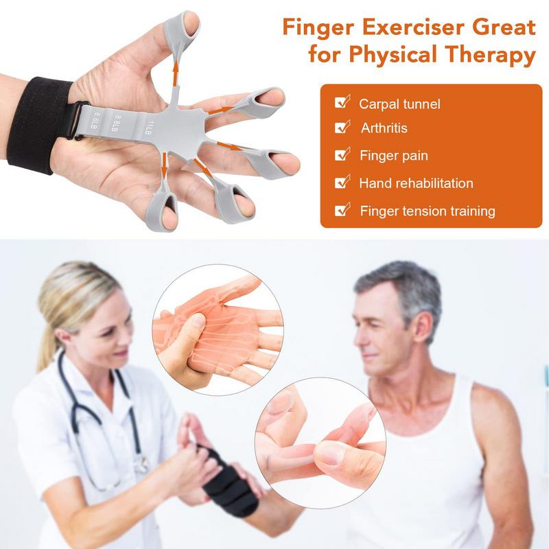 Finger Gripper Strength Trainer Silicone Hand Yoga Resistance Band Finger Flexion And Extension Training Device